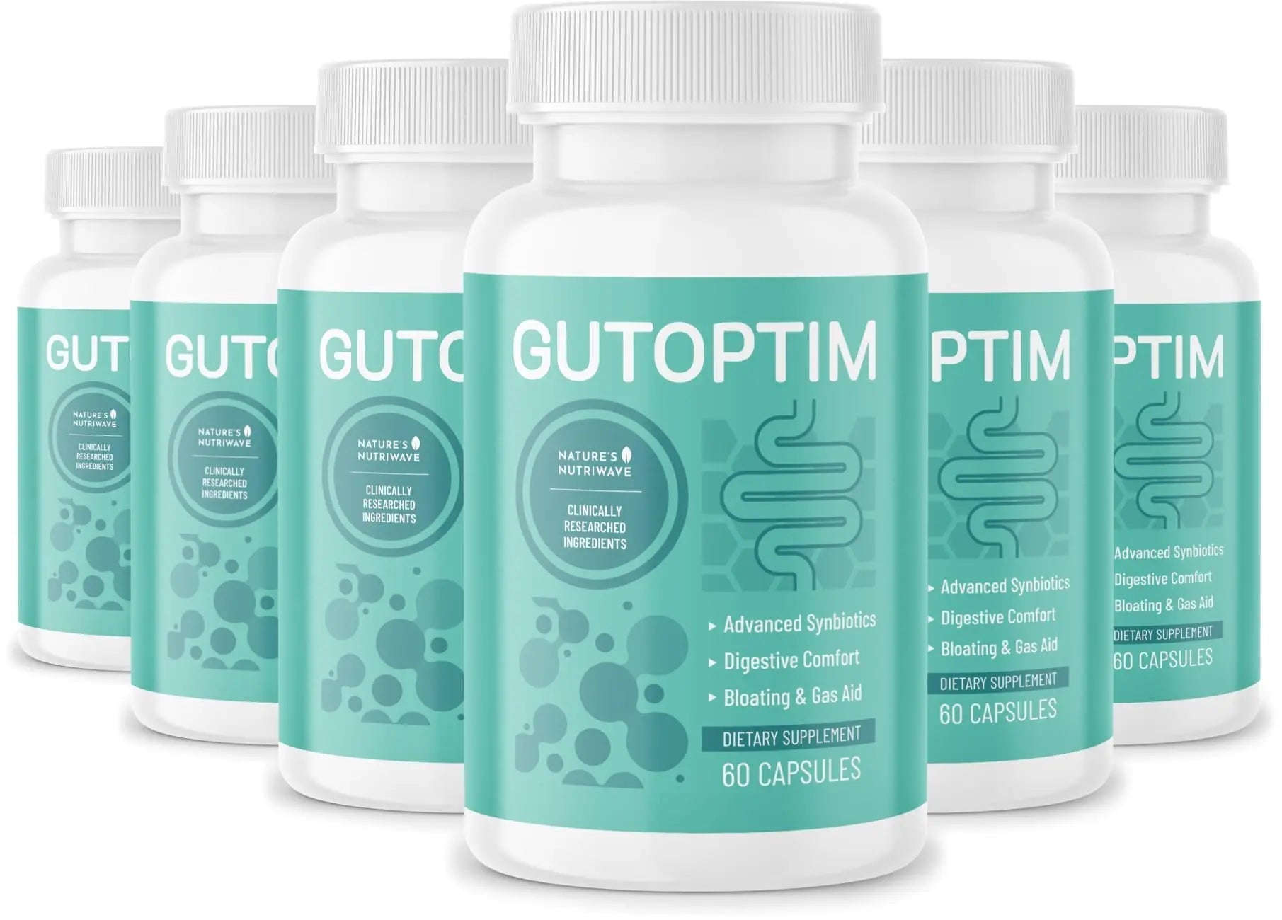GutOptim Probiotic & Prebiotic Capsules | Pre and Probiotics for Synbiotic Gut Health & Bloating Relief for Women & Men | Enzyme with Probiotics for Digestive Health | Non-GMO, 60 Ct, 6 Month Supply - Maple Wellness Supplements