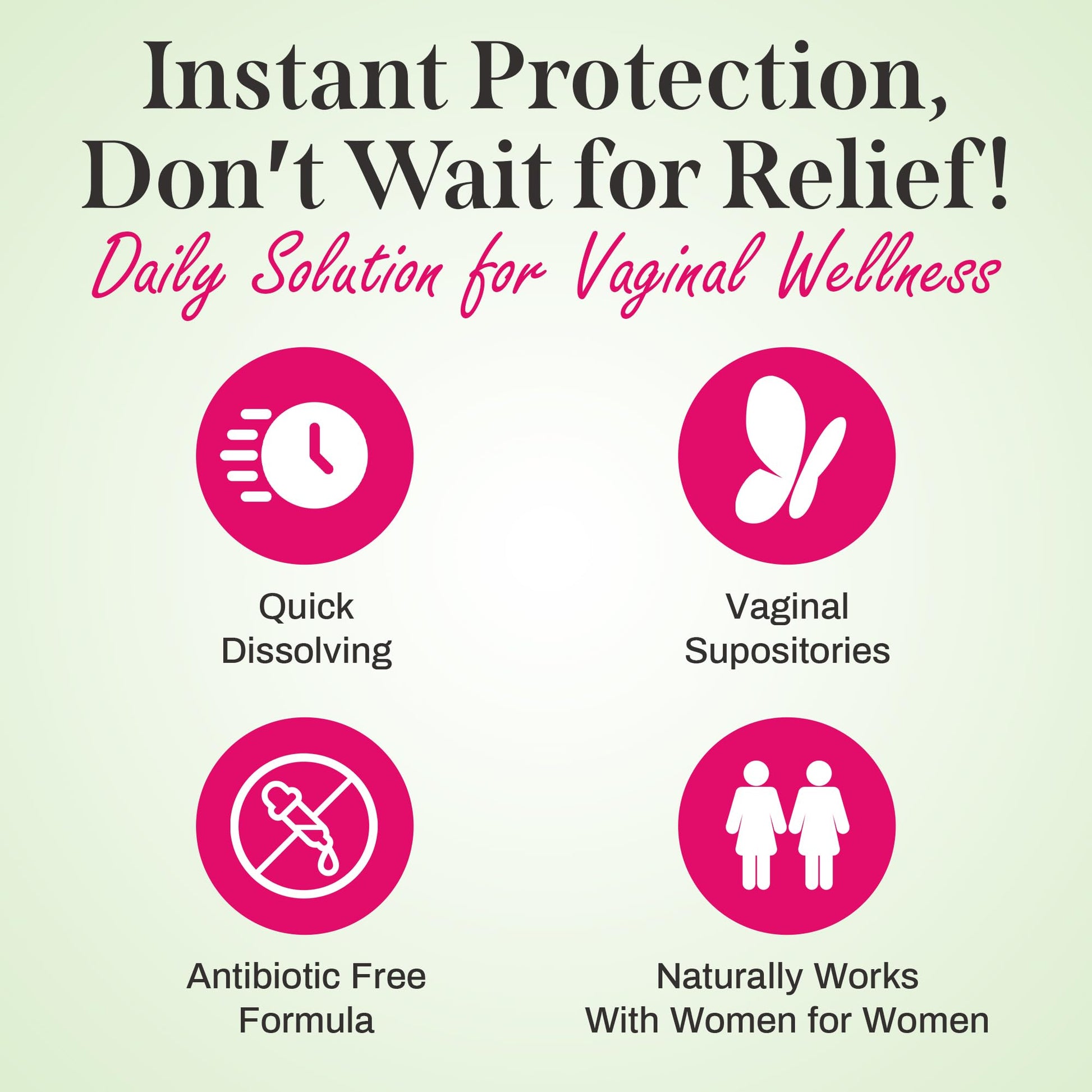 Gynacan Boric Acid Suppositories for Women - pH Balance Vaginal Treatment for Women Odor Prevention, Pure Formula, No-Mess Applicator, Gentle & Effective - Maple Wellness Supplements
