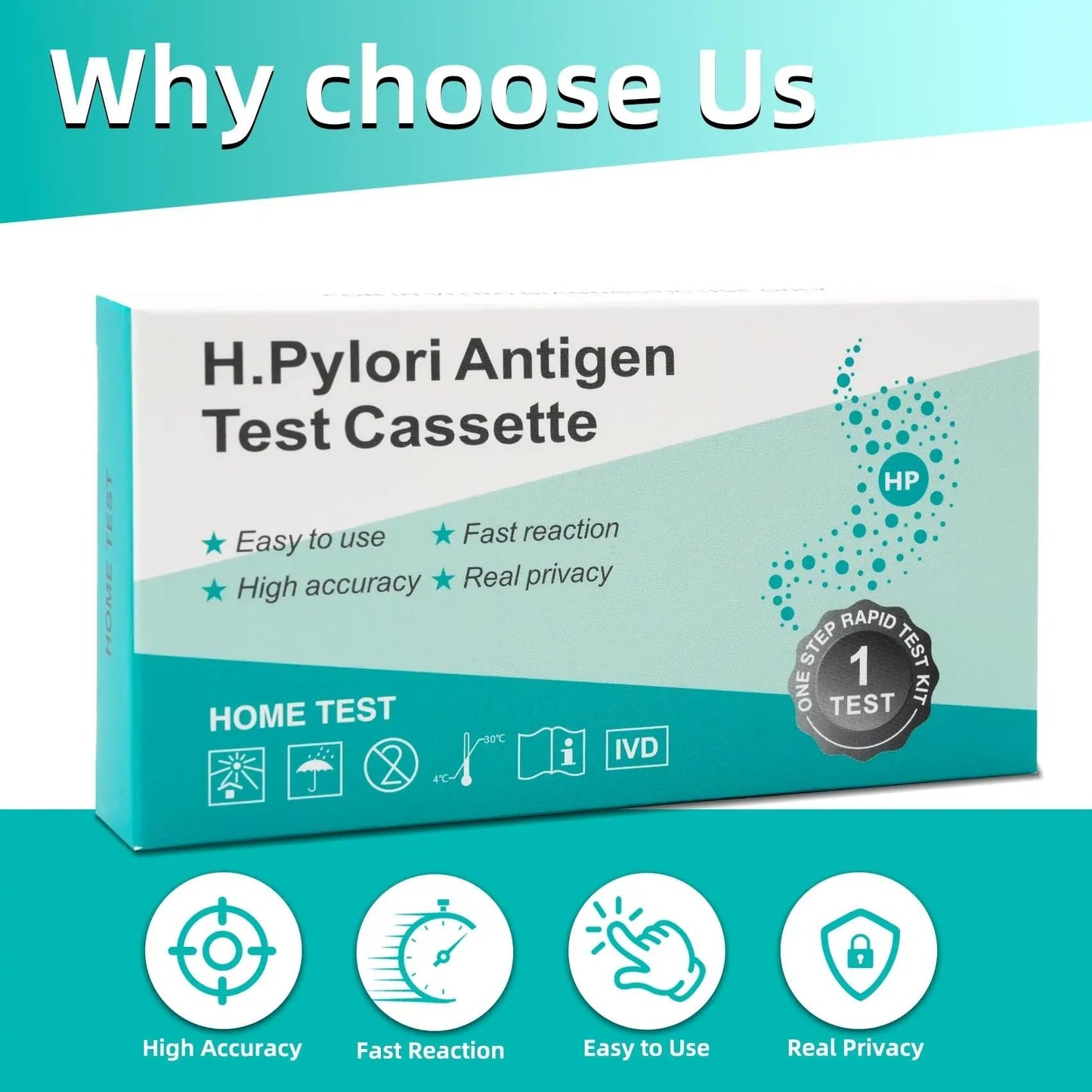 H. Pylori Helicobacter Pylori Stool 3 Test Kit, 10-15 Minutes, Highly Accurate, Easy to Use, Home Testing, No Lab Visit Required - Maple Wellness Supplements