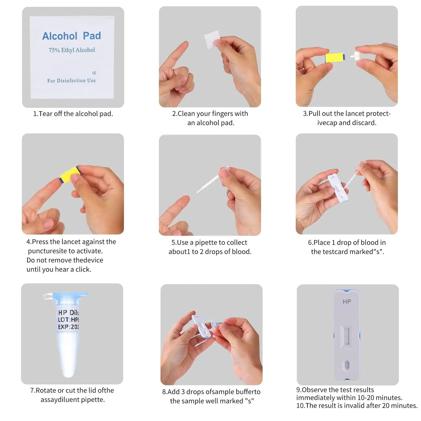 H. Pylori，Helicobacter Pylori Detection 2 Test kit, 10-15 Minutes of Quick Home Testing, The Result is Highly Accurate, Easy to use and Read - Maple Wellness Supplements