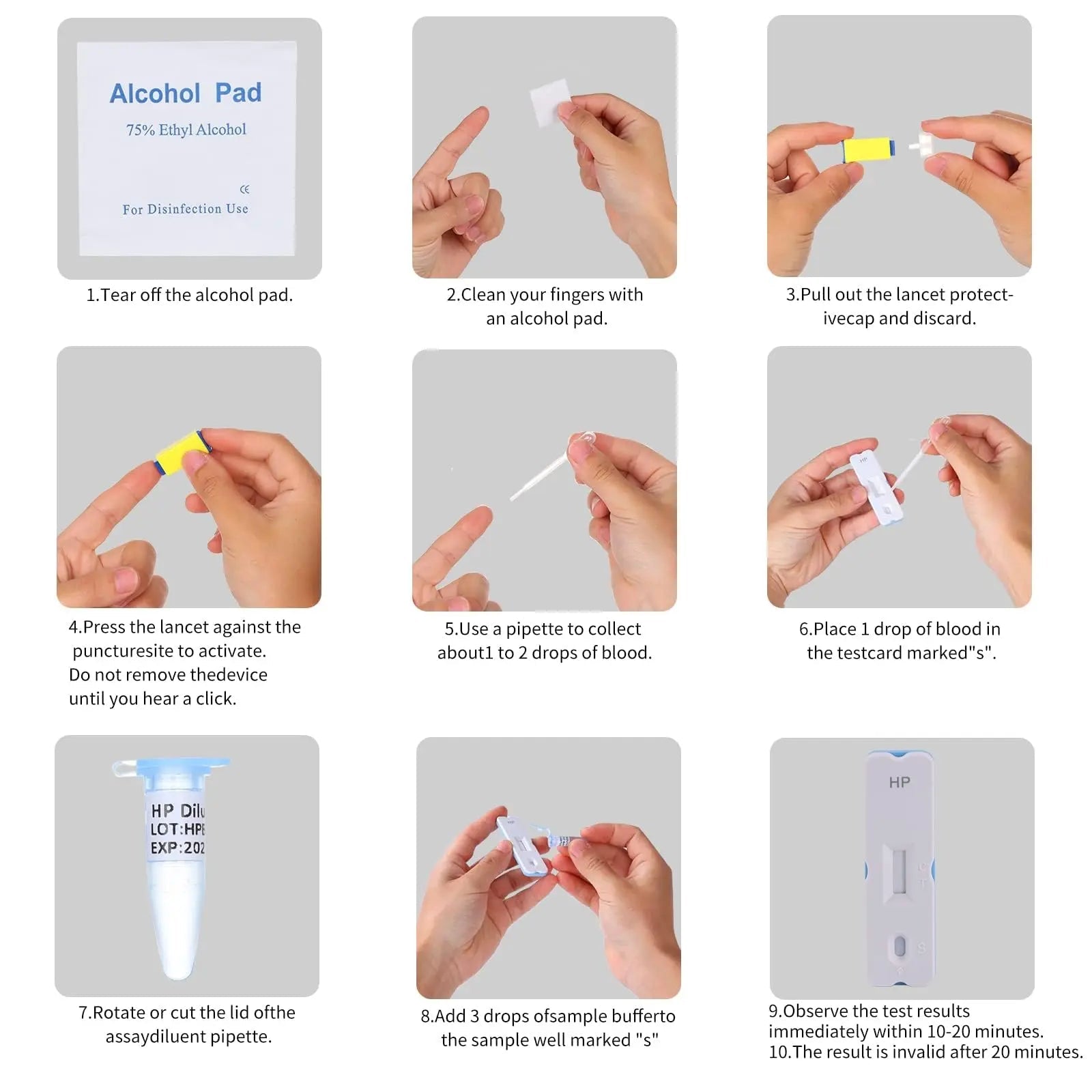 H. Pylori，Helicobacter Pylori Detection 2 Test kit, 10-15 Minutes of Quick Home Testing, The Result is Highly Accurate, Easy to use and Read - Maple Wellness Supplements