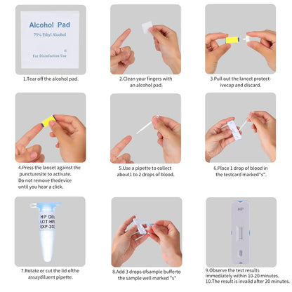 H. Pylori，Helicobacter Pylori Detection 2 Test kit, 10-15 Minutes of Quick Home Testing, The Result is Highly Accurate, Easy to use and Read - Maple Wellness Supplements