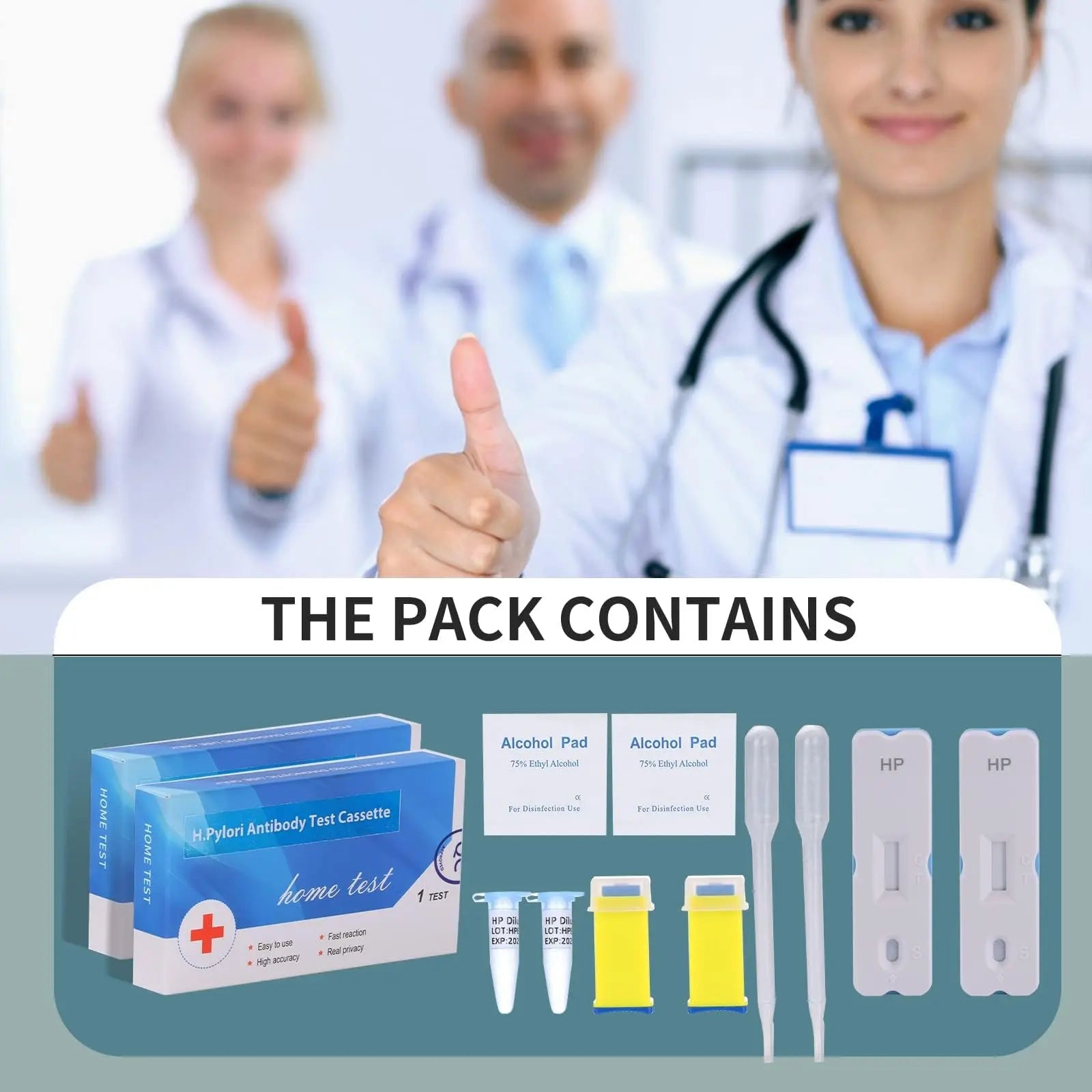 H. Pylori，Helicobacter Pylori Detection 2 Test kit, 10-15 Minutes of Quick Home Testing, The Result is Highly Accurate, Easy to use and Read - Maple Wellness Supplements
