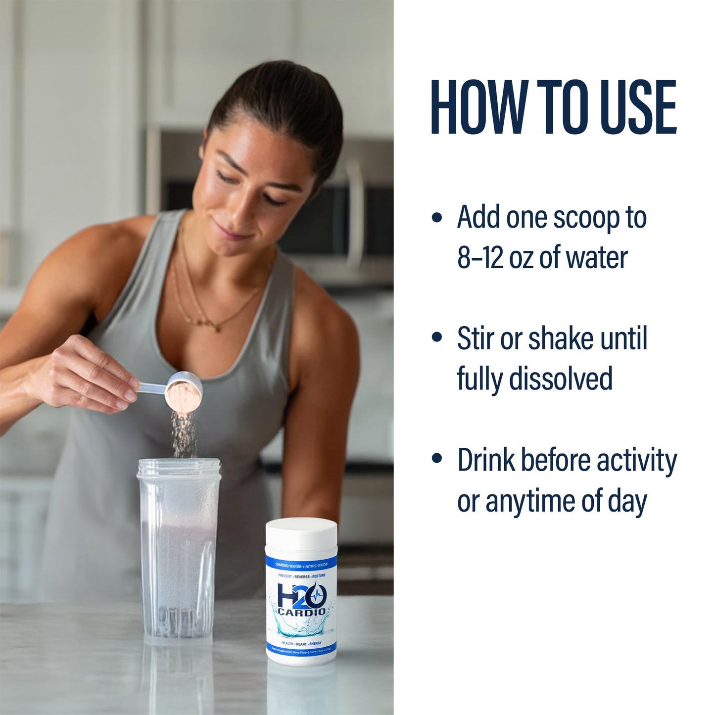 H2O Cardio | Nitric Oxide Supplement Drink | Wellness & Hydration Support | Arginine & Citrulline Powder | Berry Flavored Drink Mix for Daily Activity | Net Wt. 3.35 Ounces - Maple Wellness Supplements