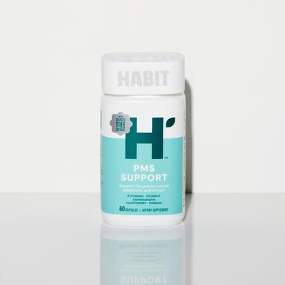 Habit PMS Support Supplement for Women (60 Capsules) - Supports Premenstrual Symptoms & Stress, Hormone Balance, Mood, B Vitamins, Vitamin D, Chasteberry, Ashwagandha, Gluten-Free, Non-GMO (1 Pack) - Maple Wellness Supplements