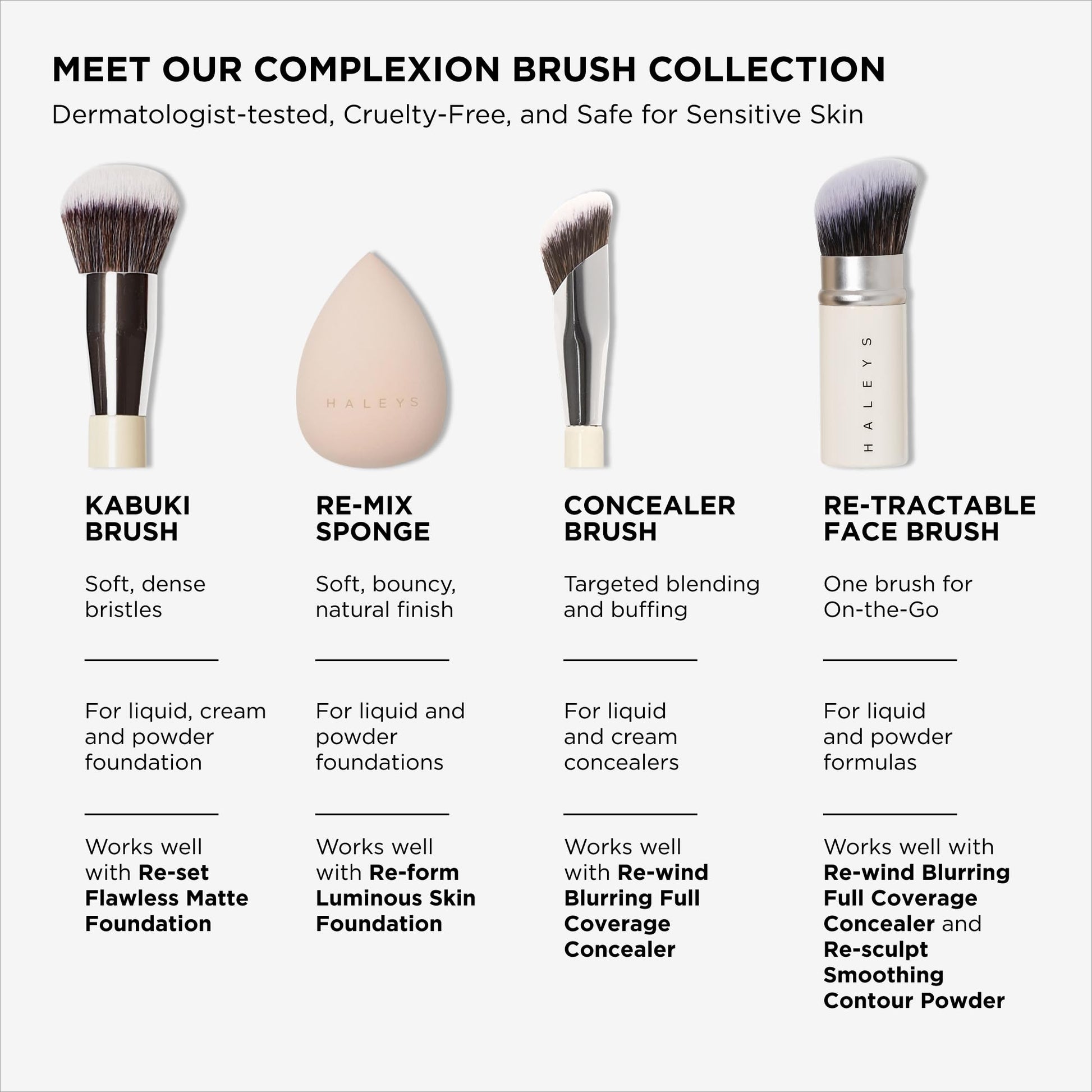 Haleys Beauty Kabuki Foundation Brush For Applying Powder, Foundation, Bronzer, Blush, and Mineral Make up, Soft Bristles, Seamless Blending, Makeup Brushes Essential, Vegan & Cruelty Free - Maple Wellness Supplements