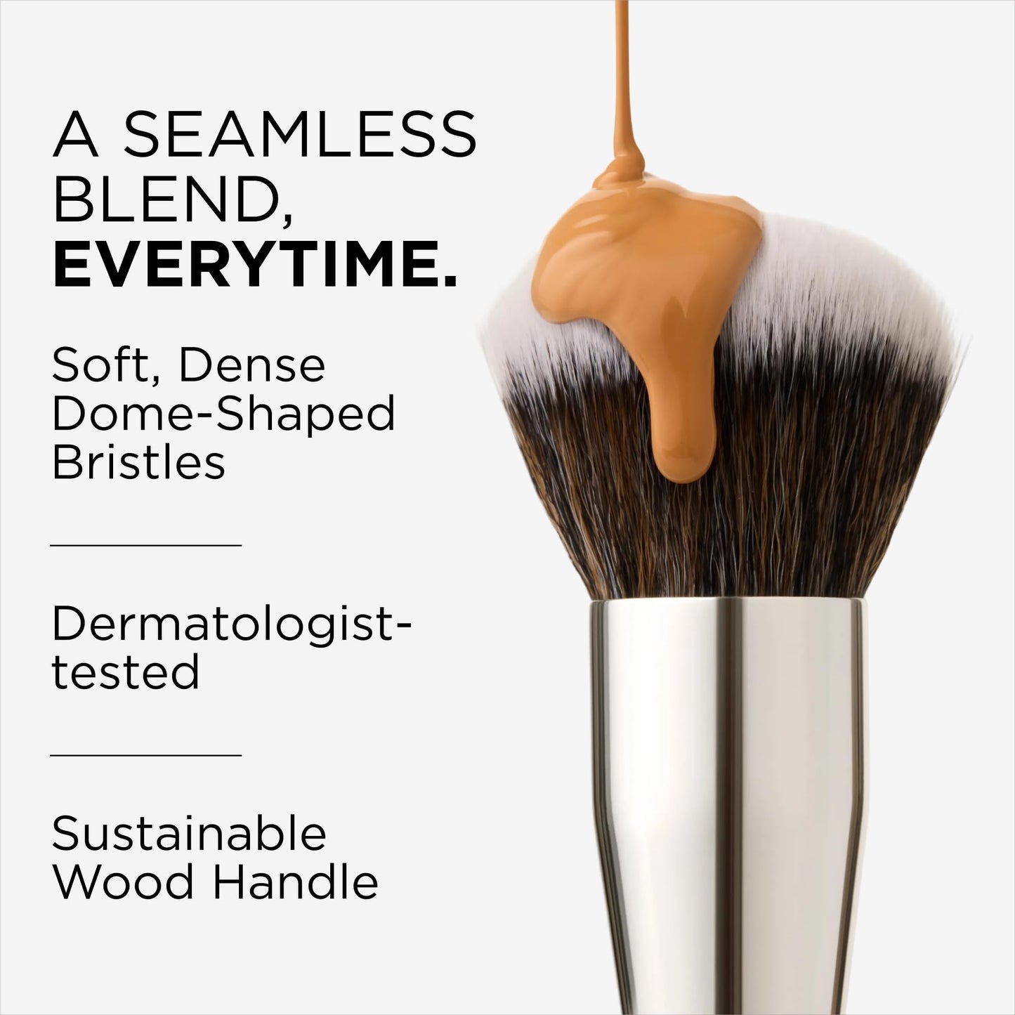 Haleys Beauty Kabuki Foundation Brush For Applying Powder, Foundation, Bronzer, Blush, and Mineral Make up, Soft Bristles, Seamless Blending, Makeup Brushes Essential, Vegan & Cruelty Free - Maple Wellness Supplements