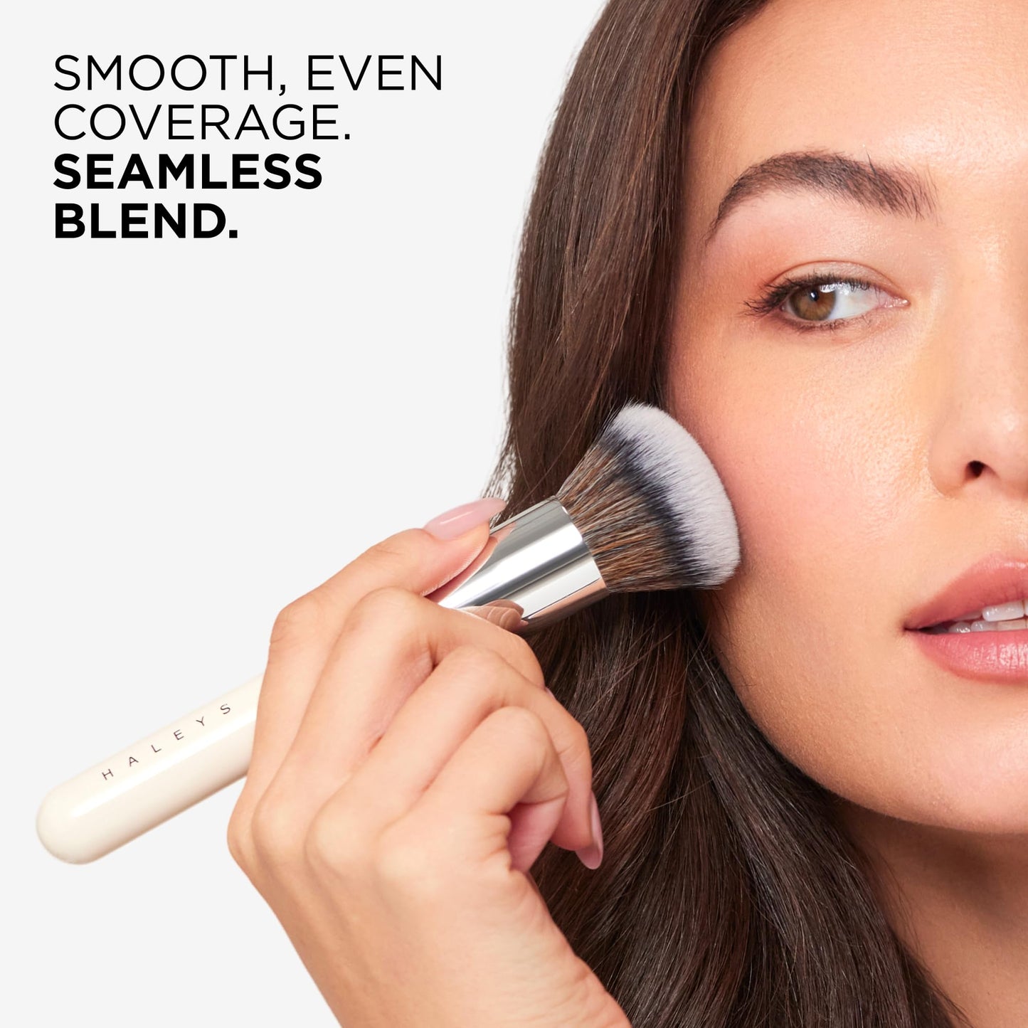 Haleys Beauty Kabuki Foundation Brush For Applying Powder, Foundation, Bronzer, Blush, and Mineral Make up, Soft Bristles, Seamless Blending, Makeup Brushes Essential, Vegan & Cruelty Free - Maple Wellness Supplements