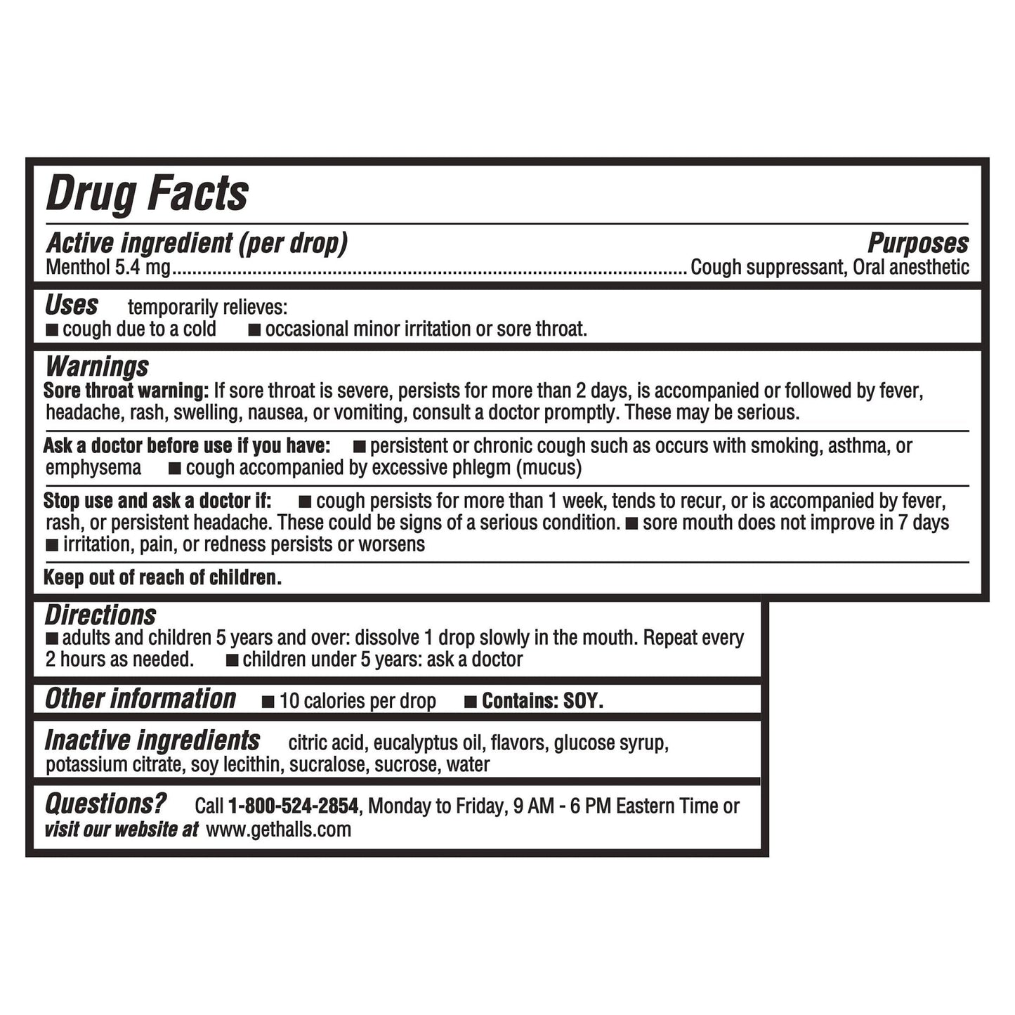 HALLS Cough and Throat Relief Mentho-Lyptus Cough Drops, 30 Drops - Maple Wellness Supplements