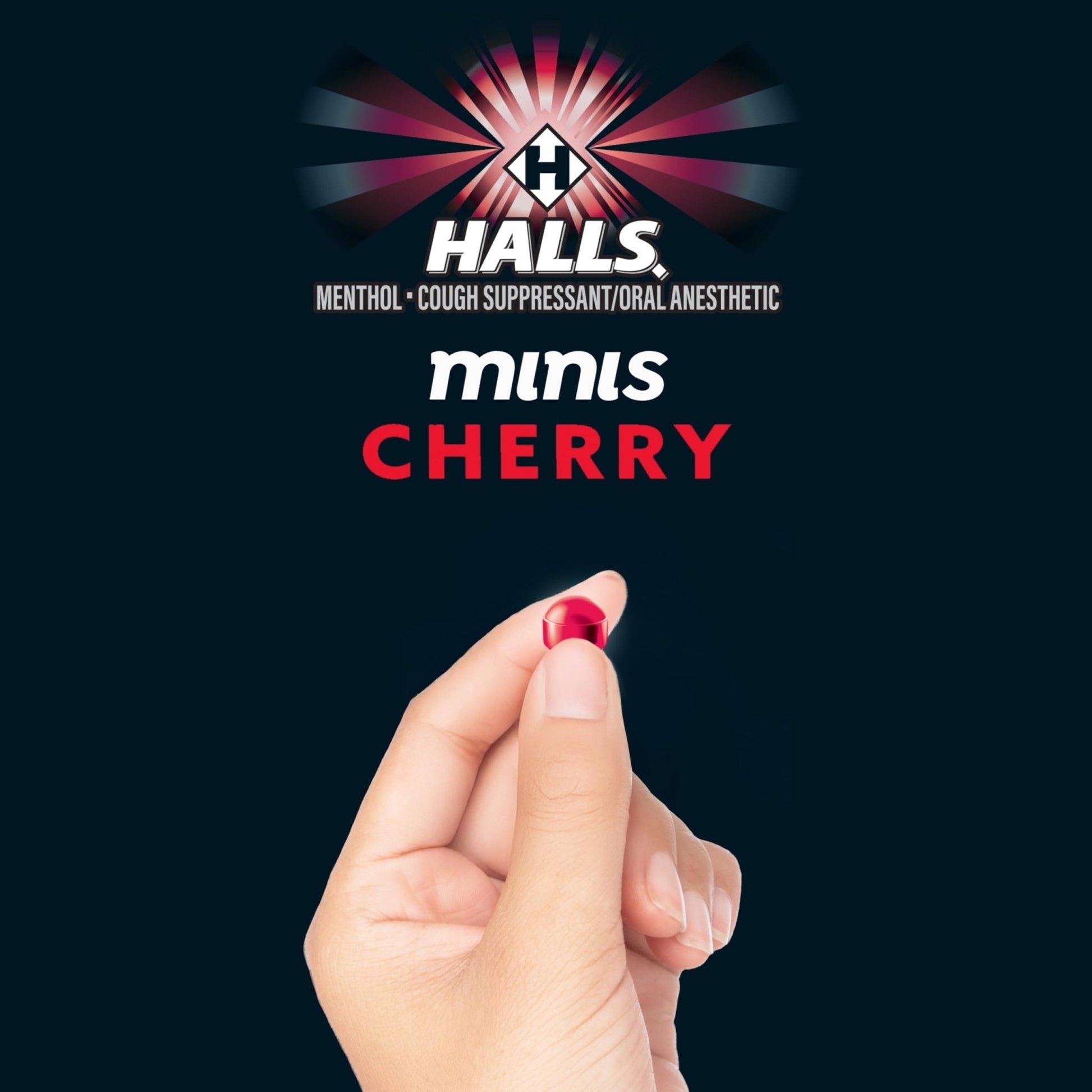 HALLS Minis Cherry Flavor Sugar Free Cough Drops, 48 Drops - Maple Wellness Supplements