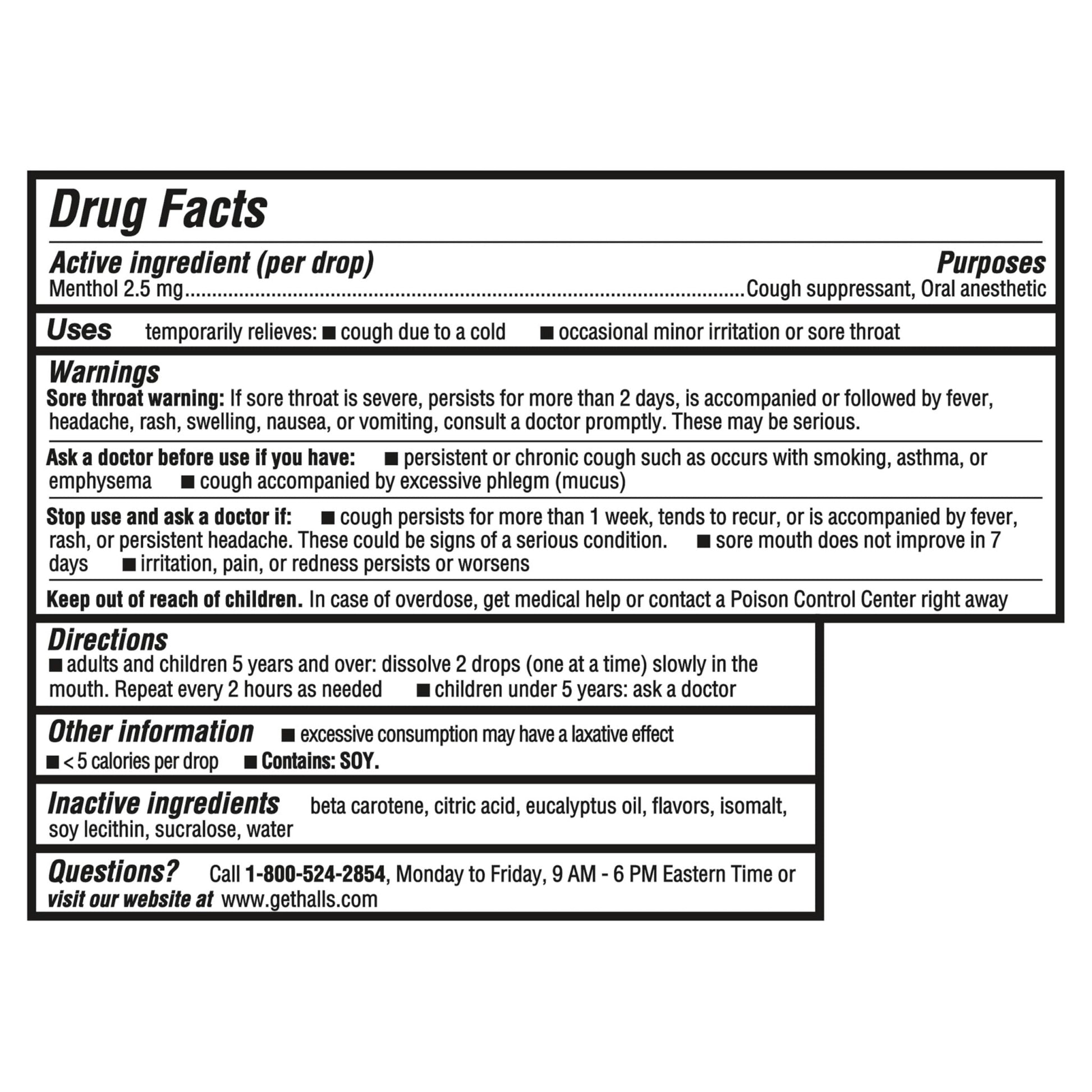 Halls Minis Honey Lemon Flavor Sugar Free Cough Drops, 48 Drops - Maple Wellness Supplements