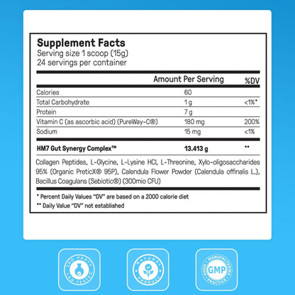Happy Mammoth Complete Gut Repair Probiotic, Prebiotic, Fiber & Collagen Supplement for Gut Health, Digestion, Healthy Gut Microbiome, Reduces Constipation - Maple Wellness Supplements