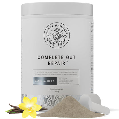 Happy Mammoth Complete Gut Repair Probiotic, Prebiotic, Fiber & Collagen Supplement for Gut Health, Digestion, Healthy Gut Microbiome, Reduces Constipation - Maple Wellness Supplements