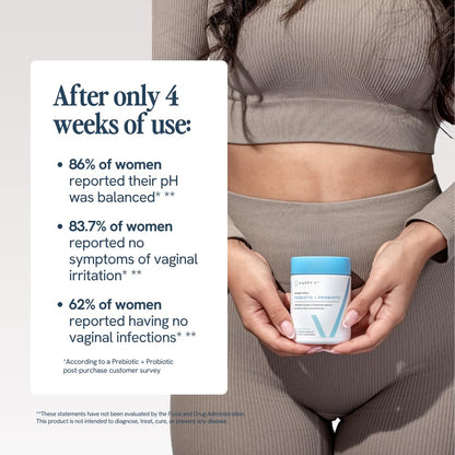 Happy V Dr. Formulated Vaginal Probiotics for Women Odor & Itch Support, Urinary & Gut Health, pH Balance | Womens Daily Probiotic - Maple Wellness Supplements