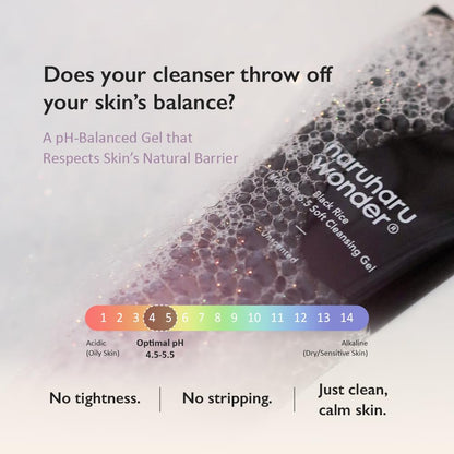 HARUHARU wonder Black Rice Moisture 5.5 Soft Cleansing Gel, Gentle Daily Cleanser, Low 5.5pH, Moisture Balance, Soap Free - Maple Wellness Supplements
