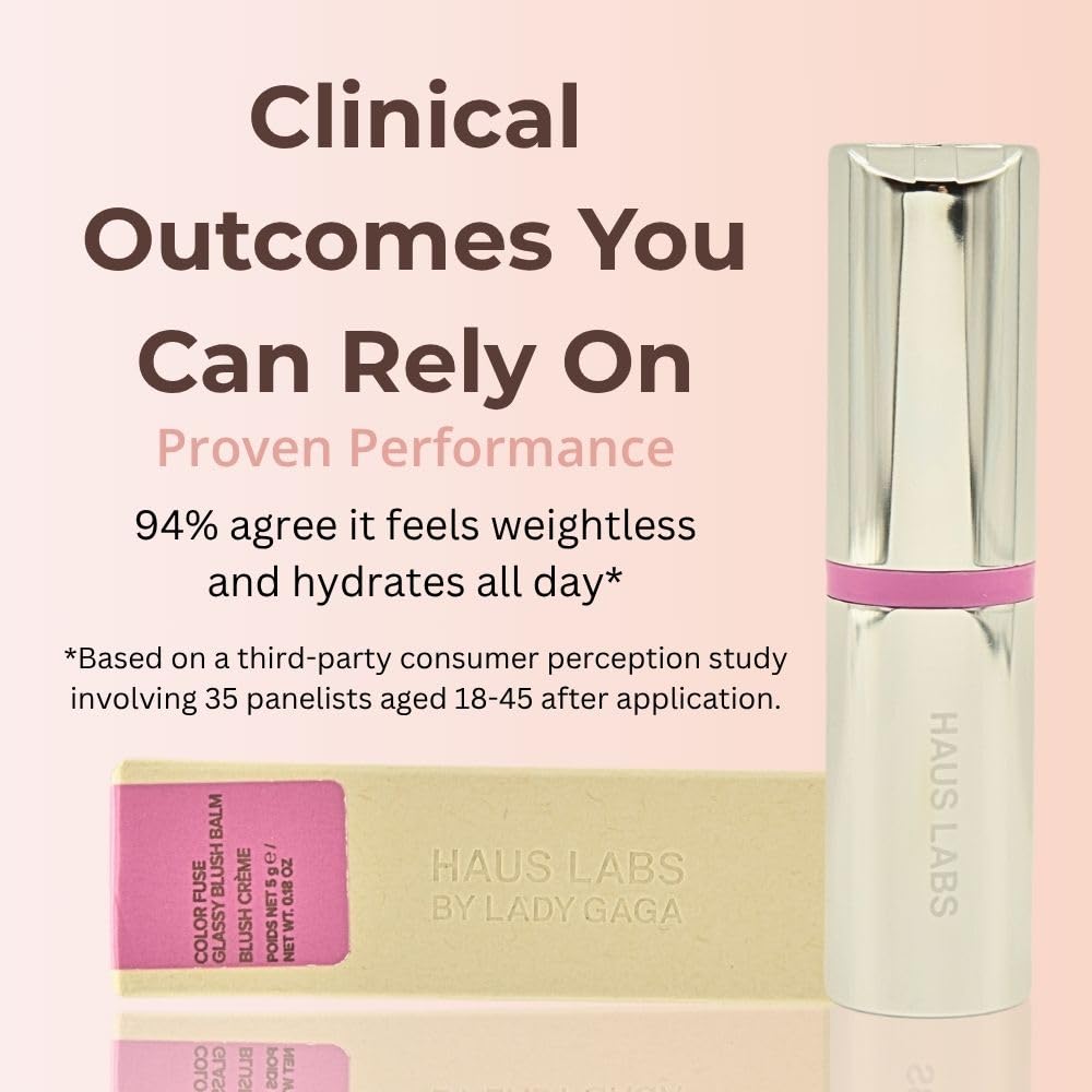 Haus Labs Color Fuse Longwear Hydrating Glassy Lip + Cheek Blush Balm Stick - Glassy Lilac - Maple Wellness Supplements