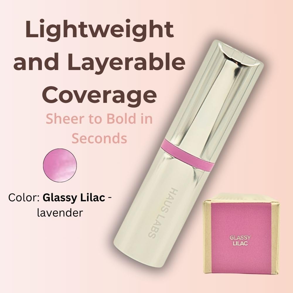 Haus Labs Color Fuse Longwear Hydrating Glassy Lip + Cheek Blush Balm Stick - Glassy Lilac - Maple Wellness Supplements