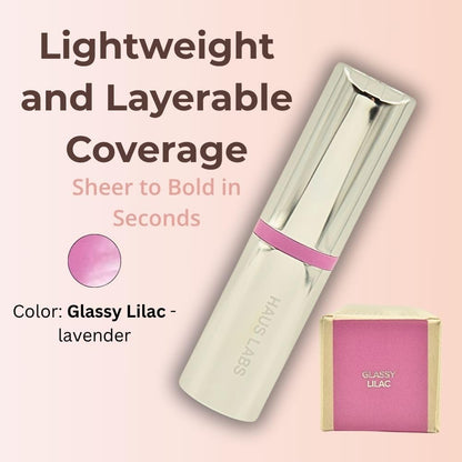 Haus Labs Color Fuse Longwear Hydrating Glassy Lip + Cheek Blush Balm Stick - Glassy Lilac - Maple Wellness Supplements