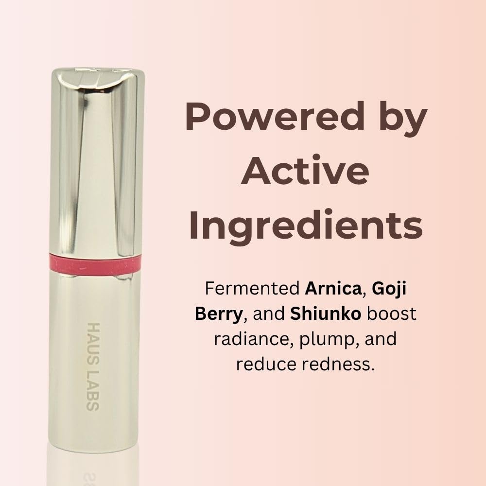Haus Labs Color Fuse Longwear Hydrating Glassy Lip + Cheek Blush Balm Stick - Glassy Rosette - Maple Wellness Supplements