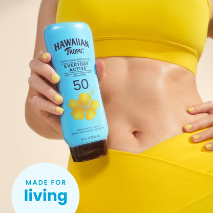 Hawaiian Tropic Everyday Active Sunscreen Lotion, SPF 50 Sunblock, 8 Fl Oz - Maple Wellness Supplements