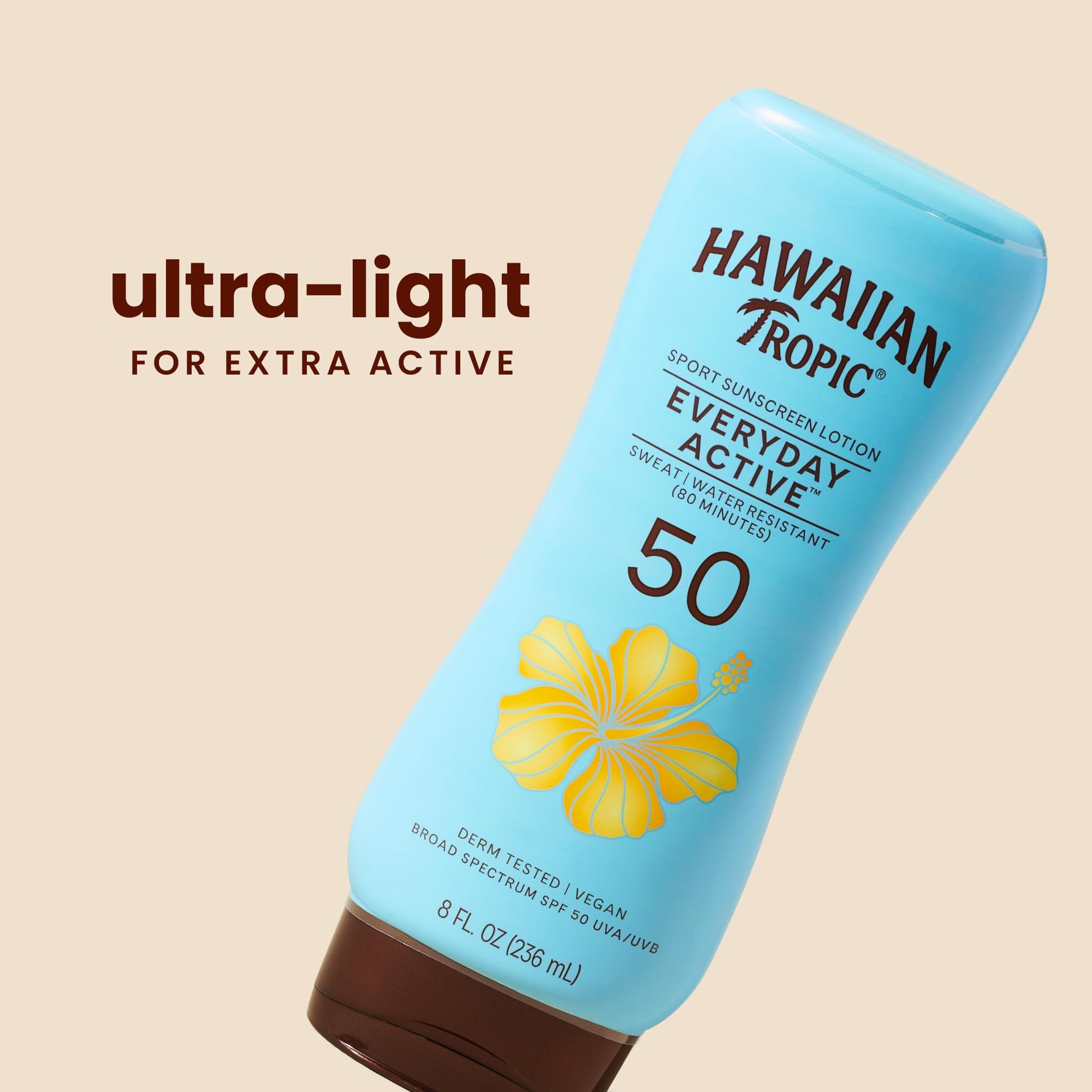 Hawaiian Tropic Everyday Active Sunscreen Lotion, SPF 50 Sunblock, 8 Fl Oz - Maple Wellness Supplements