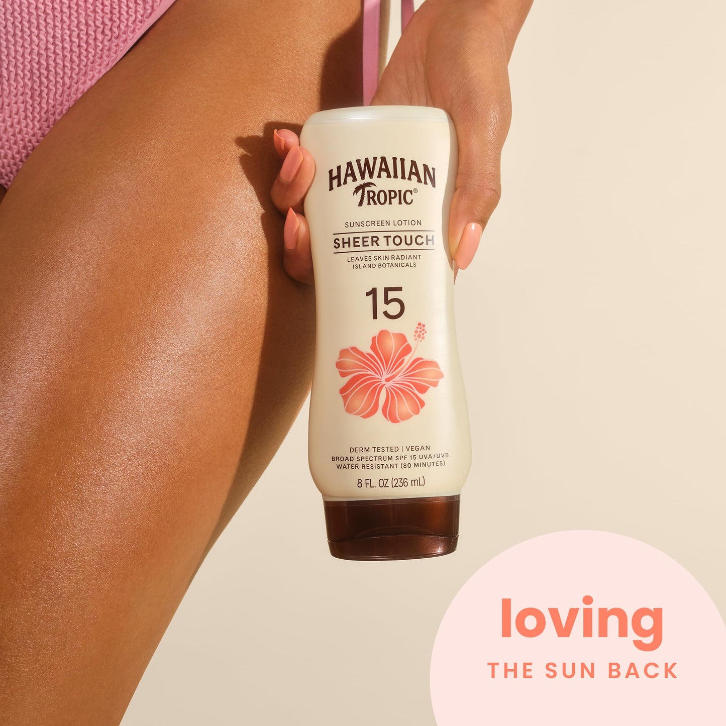 Hawaiian Tropic Sunscreen Sheer Touch Broad Spectrum Sun Care Sunscreen Lotion - SPF 15, 8 Ounce - Maple Wellness Supplements