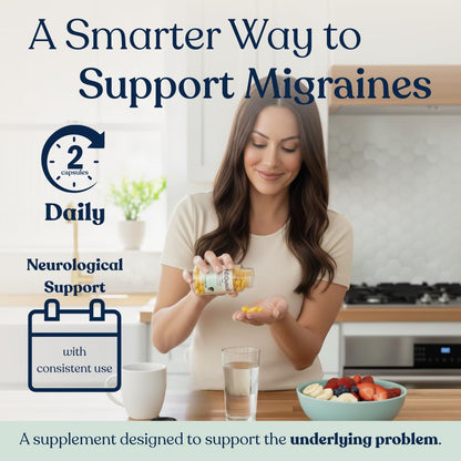 Headache and Migraine Relief Supplements - Drug Free Migraine Prevention Supplement - Natural Supplements for Migraine Headaches - Helps Reduce Frequency & Severity (60 Capsules) - Maple Wellness Supplements
