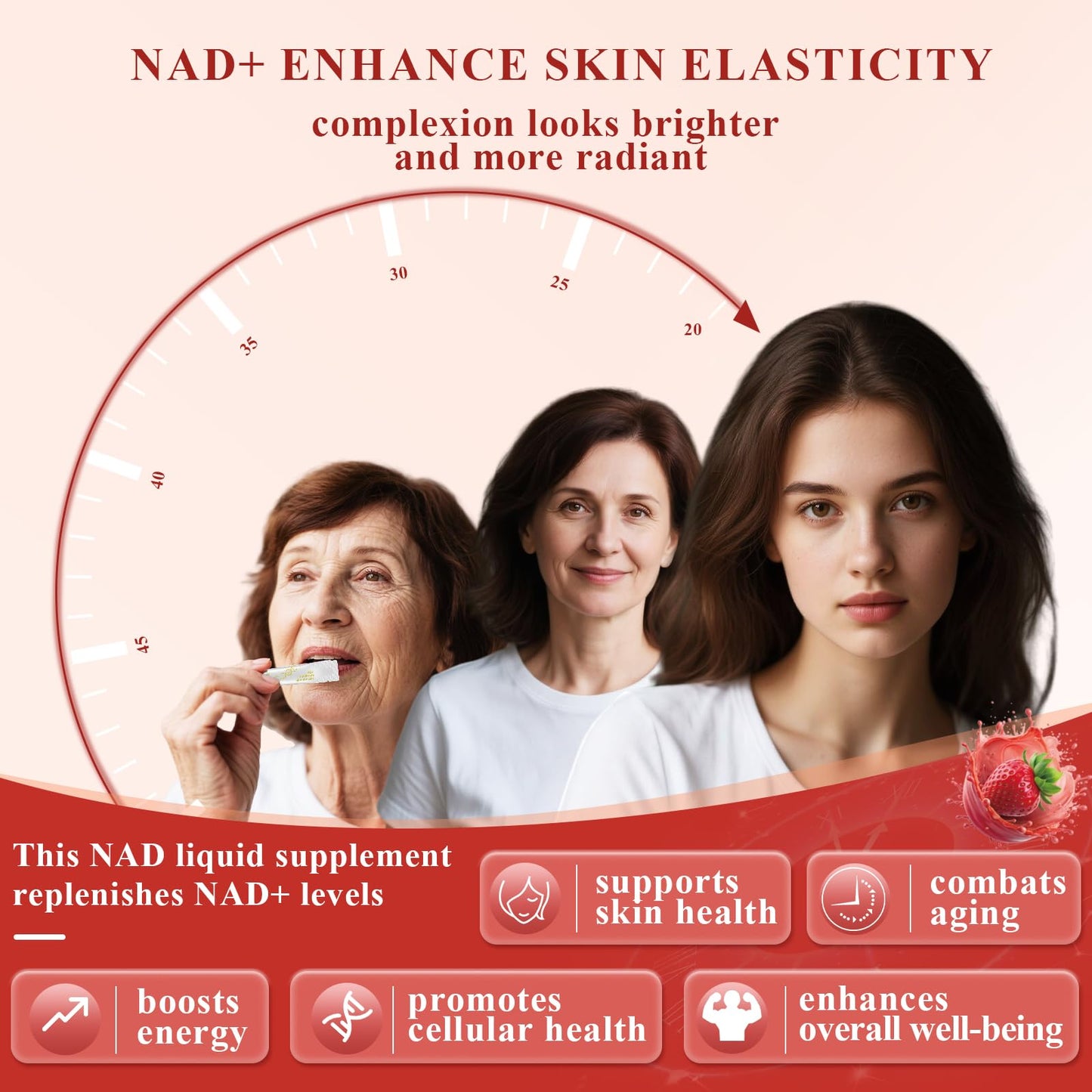 Healliance NAD+ Liquid Supplement 1000mg - Features Nicotinamide Riboside Resveratrol with PQQ for Targeted Healthy Aging and Cellular Energy Support, 30 Packets for Women and Men - Maple Wellness Supplements