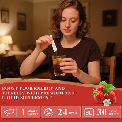 Healliance NAD+ Liquid Supplement 1000mg - Features Nicotinamide Riboside Resveratrol with PQQ for Targeted Healthy Aging and Cellular Energy Support, 30 Packets for Women and Men - Maple Wellness Supplements