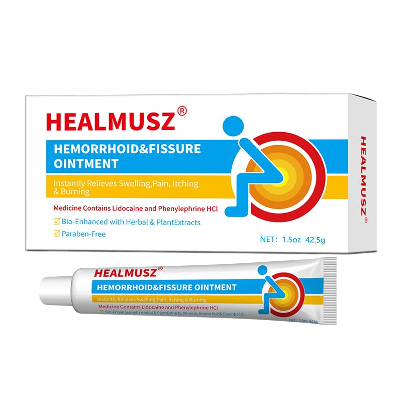 HEALMUSZ Hemorrhoid & Fissure Ointment,with 4% Lidocaine and Phenylephrine HCl,Fast Relief for Pain, Swelling, Discomfort & Itching | 1.5 oz - Maple Wellness Supplements