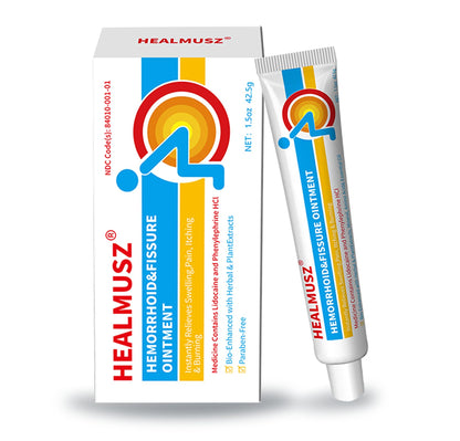 HEALMUSZ Hemorrhoid & Fissure Ointment,with 4% Lidocaine and Phenylephrine HCl,Fast Relief for Pain, Swelling, Discomfort & Itching | 1.5 oz - Maple Wellness Supplements