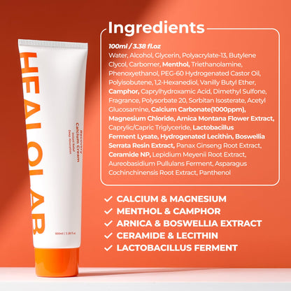HEALOBEAM Relaxing Calcium Cream Fast Muscle & Joint Relief for Shoulder, Elbow, and Back – MSM, Magnesium Complex – Warm Sensation - Maple Wellness Supplements