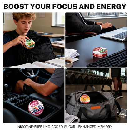 Healspot Nootropic Caffeine Pouches, Energy Pouches with 50mg Caffeine | Taurine | Vitamin B12 | Alpha-GPC | L-Theanine, Focus and Energy Supplements Variety Packs 5 Flavors - Maple Wellness Supplements