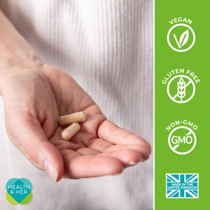Health & Her Menopause Supplements for Women - Multi-Nutrient Support, Menopause Vitamins for Energy, Bones, Muscles, Skin & Hair, Vegan, Gluten-Free, Non GMO (60ct - 1 Month) - Maple Wellness Supplements