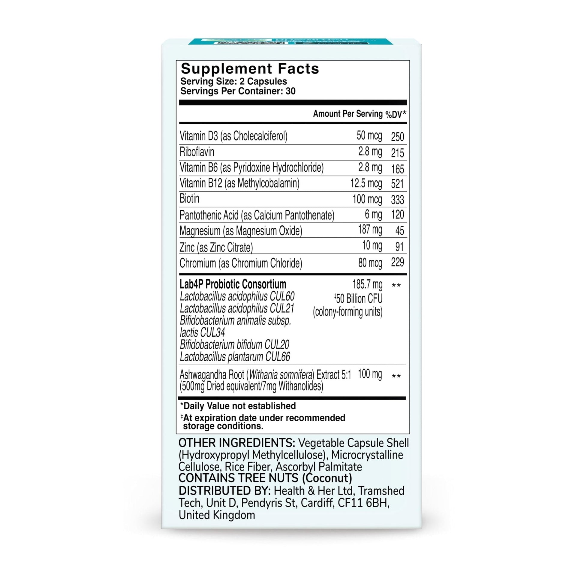 Health & Her Weight Management Probiotics for Women - Perimenopause & Menopause Supplement - Clinically Studied 50bn CFU Probiotics to Support Gut Health, Energy, Mood & Mind, Vegan (60 ct - 1 Month) - Maple Wellness Supplements
