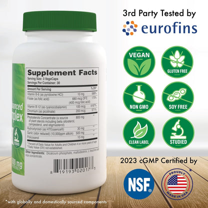 Health Thru Nutrition Advanced Cholesterol Complex | Heart Health Support & Lipid Metabolism with Phytosterols, Policosanol, Hydroxytyrosol, Chromium and More | Vegan, Non-GMO (Pack of 90) - Maple Wellness Supplements