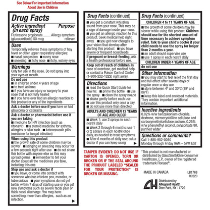 HealthA2Z® Allergy Relief, Fluticasone Propionate 50mcg, Nasal Spray, 24-Hour Allergy Relief, Dye Free, 240 Sprays (2 Pack, 120 Sprays Each) - Maple Wellness Supplements