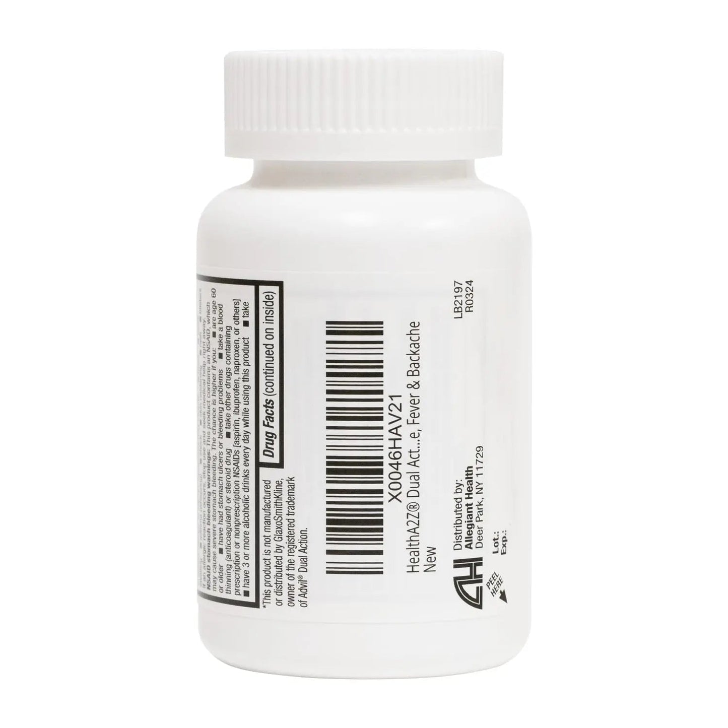 HealthA2Z® Dual Action Pain Relief | Acetaminophen 250mg & Ibuprofen (NSAID) 125mg | Contains Two Medicines | Relief from Headache, Fever & Backache (150 Caplets) - Maple Wellness Supplements