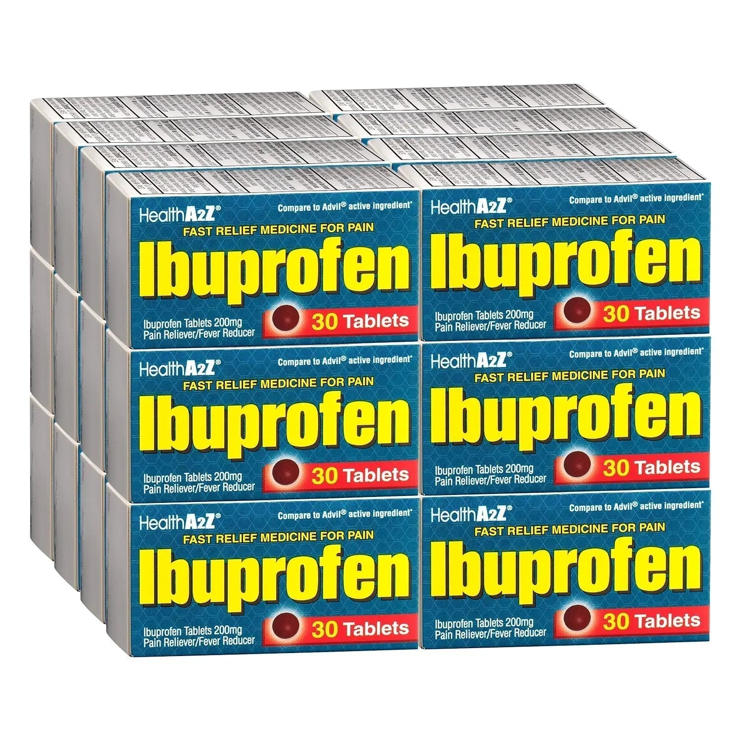 HealthA2Z® Ibuprofen Caplets 200mg | Pain Reliever & Fever Reducer | 24 Packs of 30 Tablets (720 Tablets Total) | Value Pack | NSAID - Maple Wellness Supplements