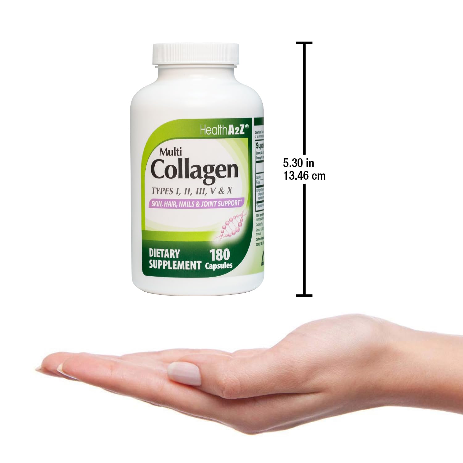 HealthA2Z Multi Collagen pills 1735mg -180 collagen capsules (60 servings) - Types I, II, III, V & X for Healthy Skin, Hair, Nails & Joint Support - Maple Wellness Supplements