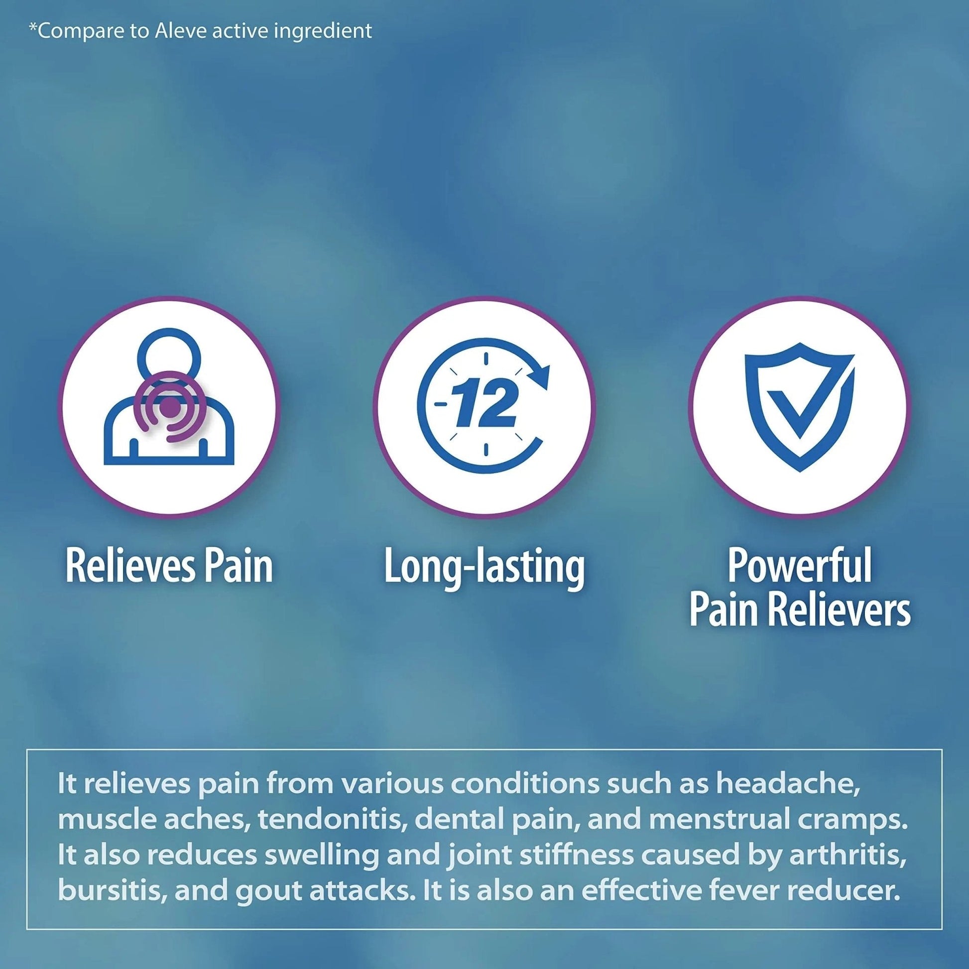 HealthA2Z® Naproxen Sodium 220mg | 300 Caplets | NSAID | Pain Reliever & Fever Reducer - Maple Wellness Supplements