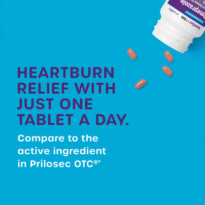 HealthCareAisle Omeprazole 20 mg - 42 Delayed-Release Tablets - Acid Reducer, Treats Frequent Heartburn - Maple Wellness Supplements