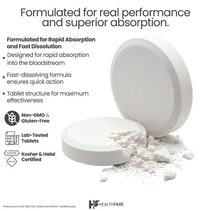 HealthFare Lithium Orotate Supplement 130mg | 200 Vegetarian Tablets | High Bioavailability Trace Mineral | Mood, Brain & Memory Support - Maple Wellness Supplements