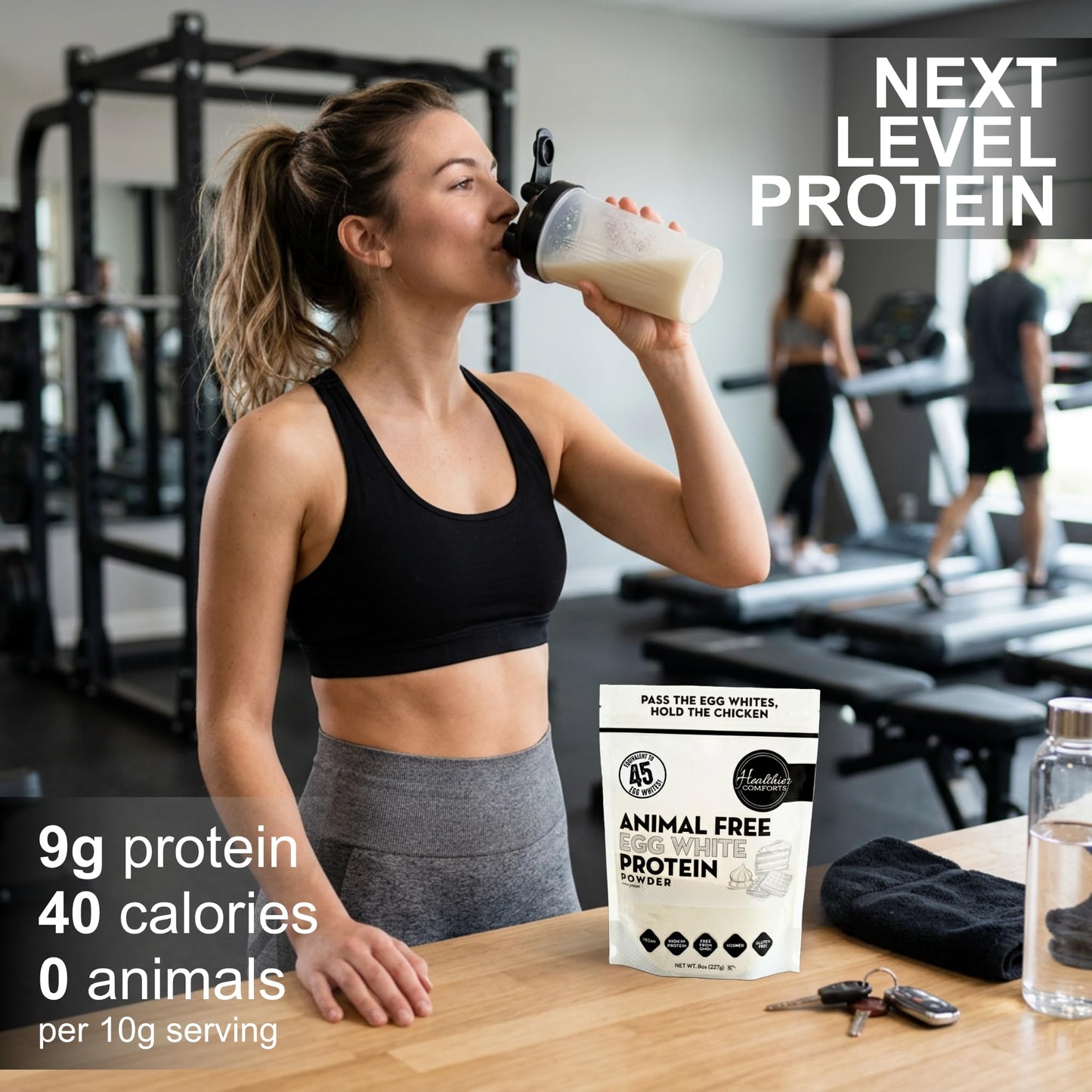 Healthier Comforts Animal-Free Egg White Protein Powder | Make Vegan Egg Omelets, Angel Food Cake, Meringue, Protein Shakes | Whips and Binds Just Like Traditional Egg Whites (8 oz) - Maple Wellness Supplements