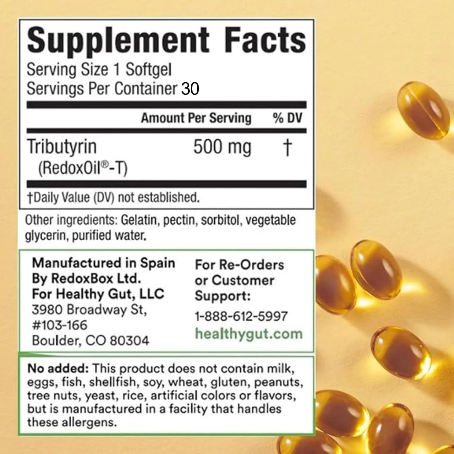 Healthy Gut Tributyrin-X | Most Bioavailable Butyrate Postbiotic for Gut Health & Leaky Gut Support | 99% Pure w/Zero Odor | 30 Softgels - Maple Wellness Supplements