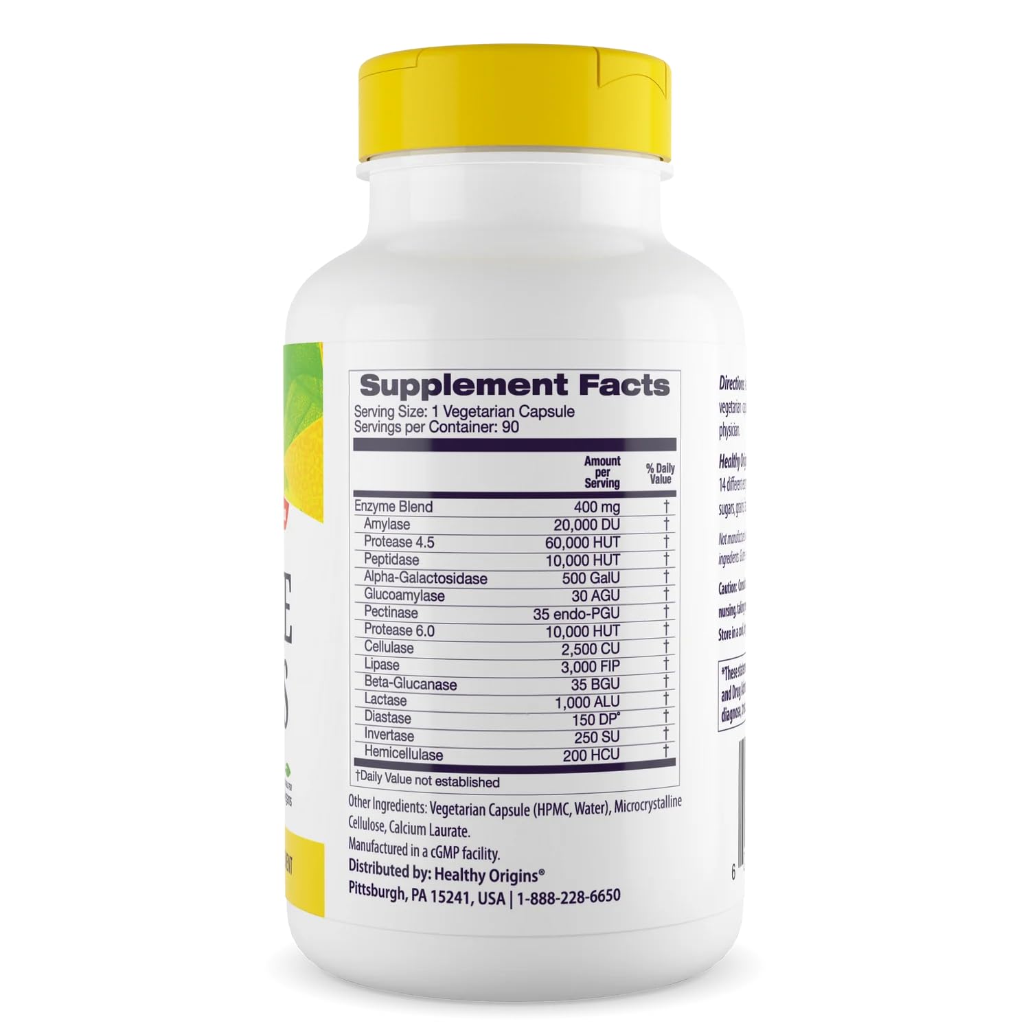 Healthy Origins Digestive Enzymes, 90 Veggie Capsules - Broad Spectrum, Multi-Enzyme Blend with Protease, Amylase & Lipase - Supports GI Comfort, - Maple Wellness Supplements