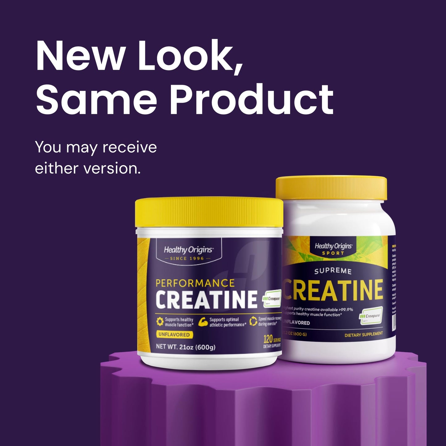 Healthy Origins® Performance Creatine with Creapure®, Unflavored Micronized Powder, Supports Muscle Function, Energy & Recovery, 21.2oz (600g), 120 Servings - Maple Wellness Supplements