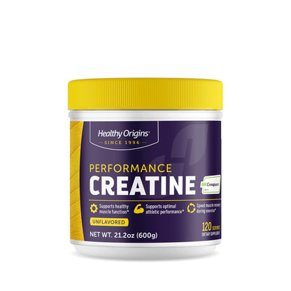Healthy Origins® Performance Creatine with Creapure®, Unflavored Micronized Powder, Supports Muscle Function, Energy & Recovery, 21.2oz (600g), 120 Servings - Maple Wellness Supplements