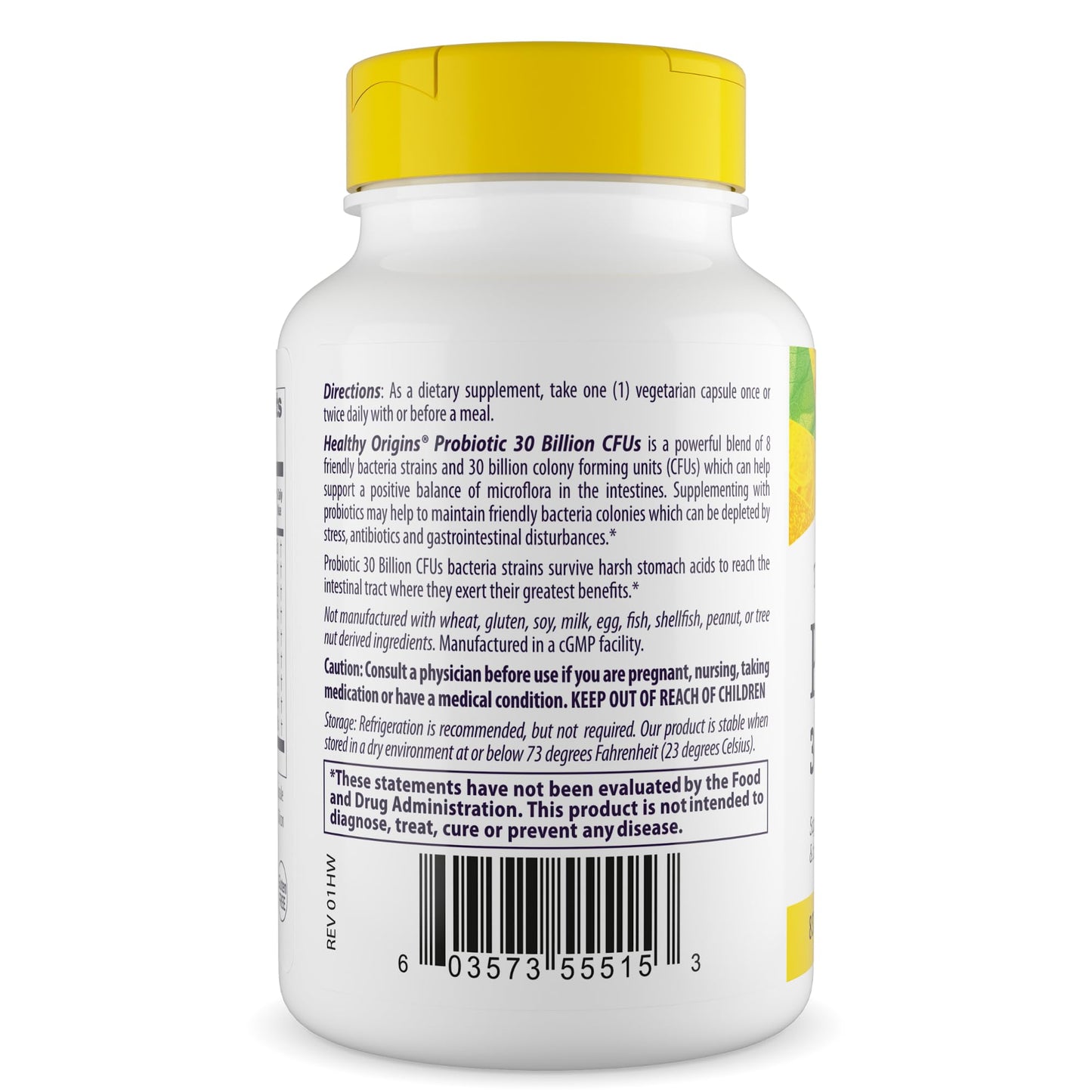 Healthy Origins Probiotic 30 Billion CFUs, 60 Veggie Capsules - 8 Clinically Studied Strains Including Lactobacillus & Bifidobacterium - Supports Microbiom - Maple Wellness Supplements