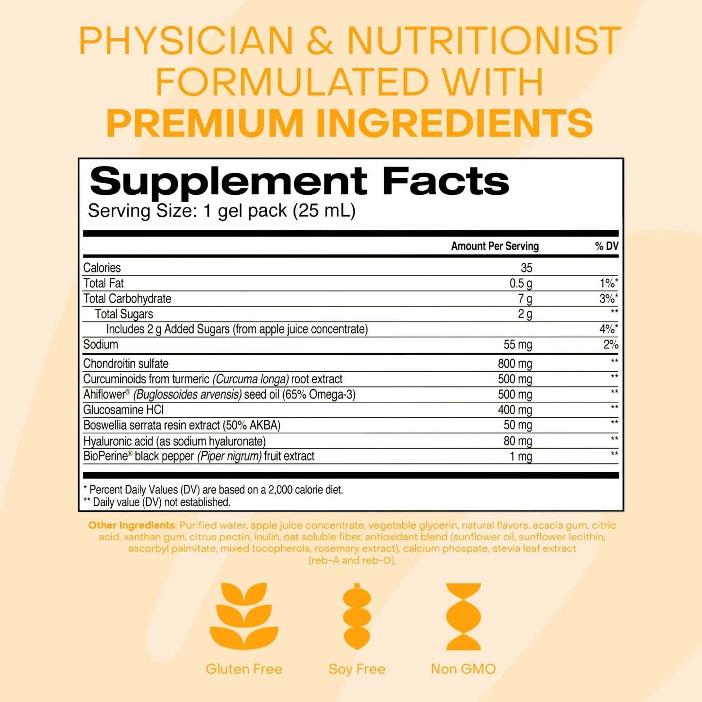 Healthycell Joint Health & Mobility Daily Liquid Supplement - Joint Support Supplement, Inflammation Response, Cartilage & Flexibility with Curcumin, Glucosamine & Chondroitin - 30 Gel Packs - Maple Wellness Supplements